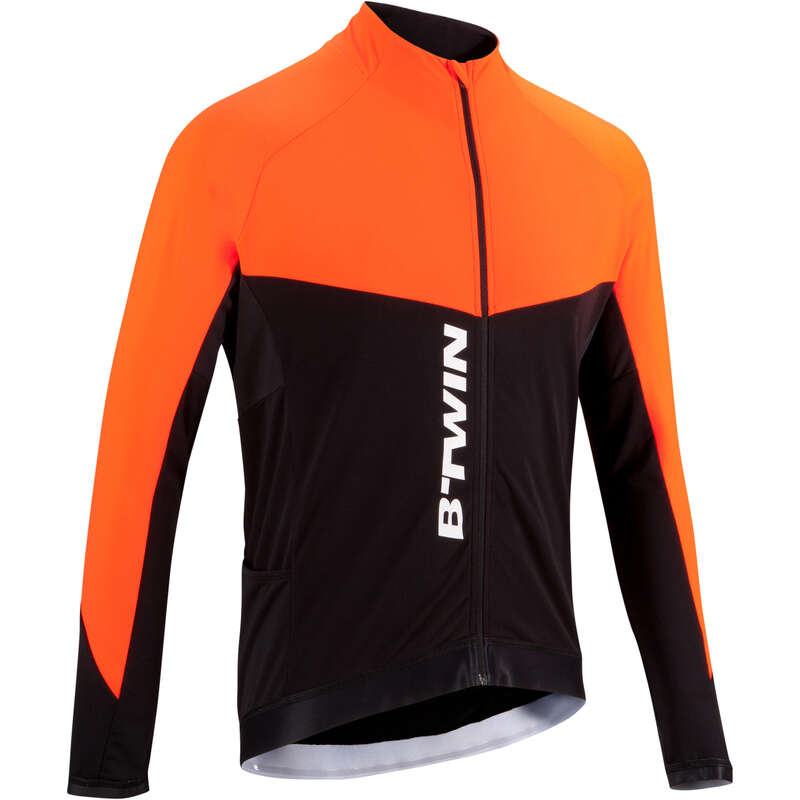 TRIBAN 900 Warm Long Sleeve Cycling Jersey Orange/Black...