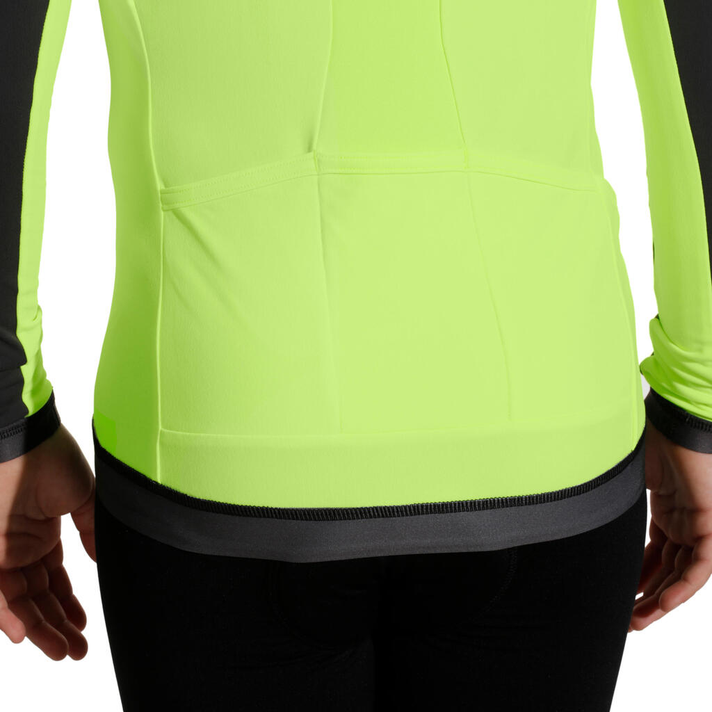 Fahrradtrikot Langarm Kinder 900 gelb