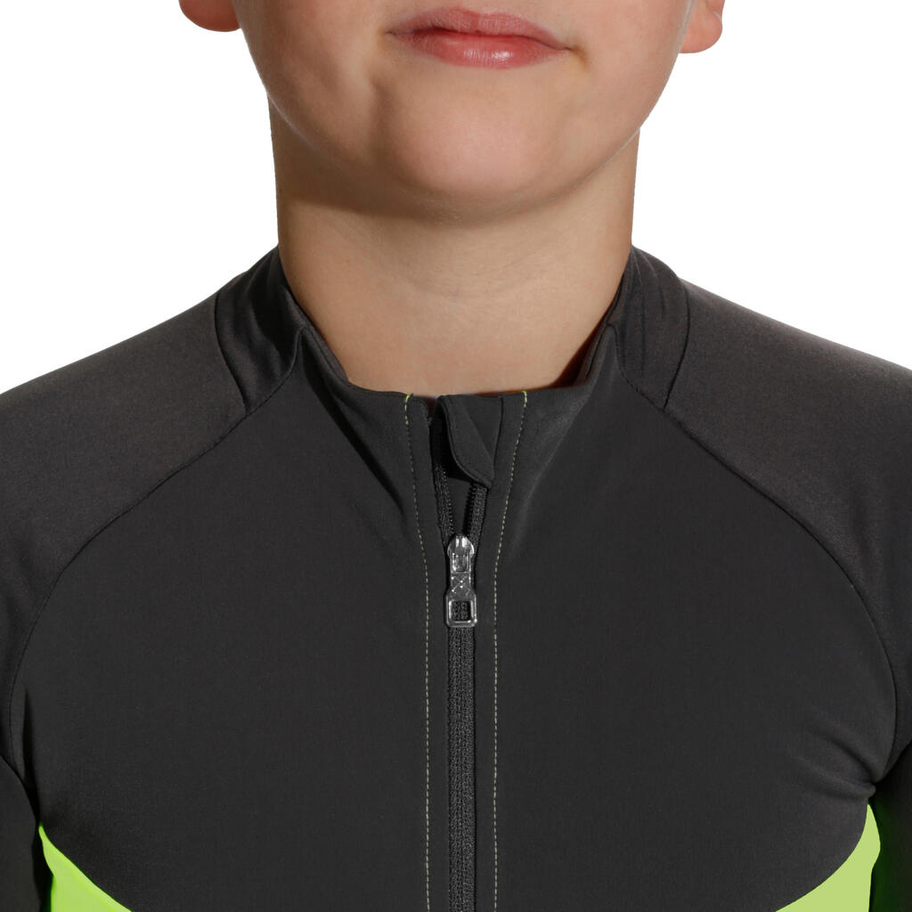 Fahrradtrikot Langarm Kinder 900 gelb