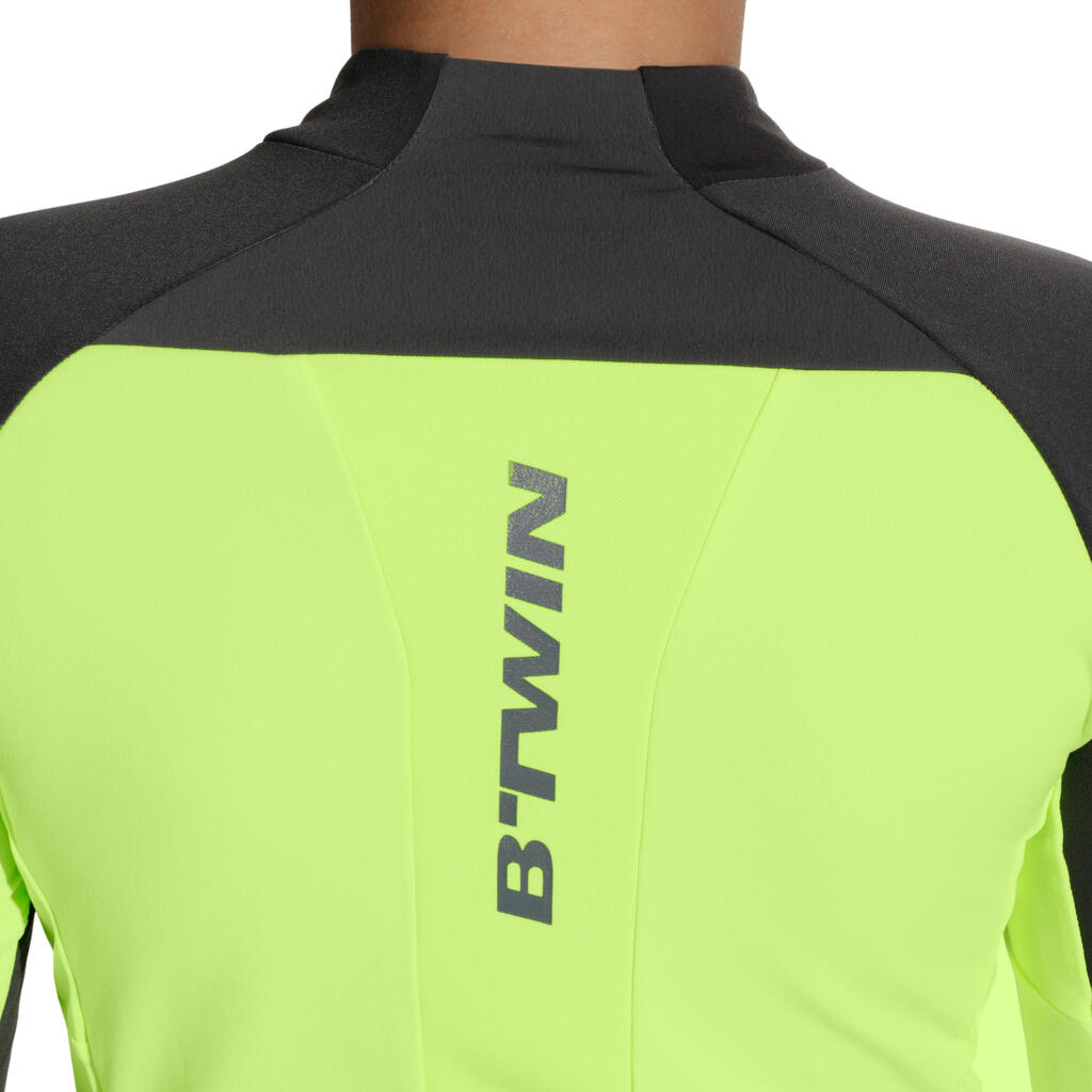 Fahrradtrikot Langarm Kinder 900 gelb