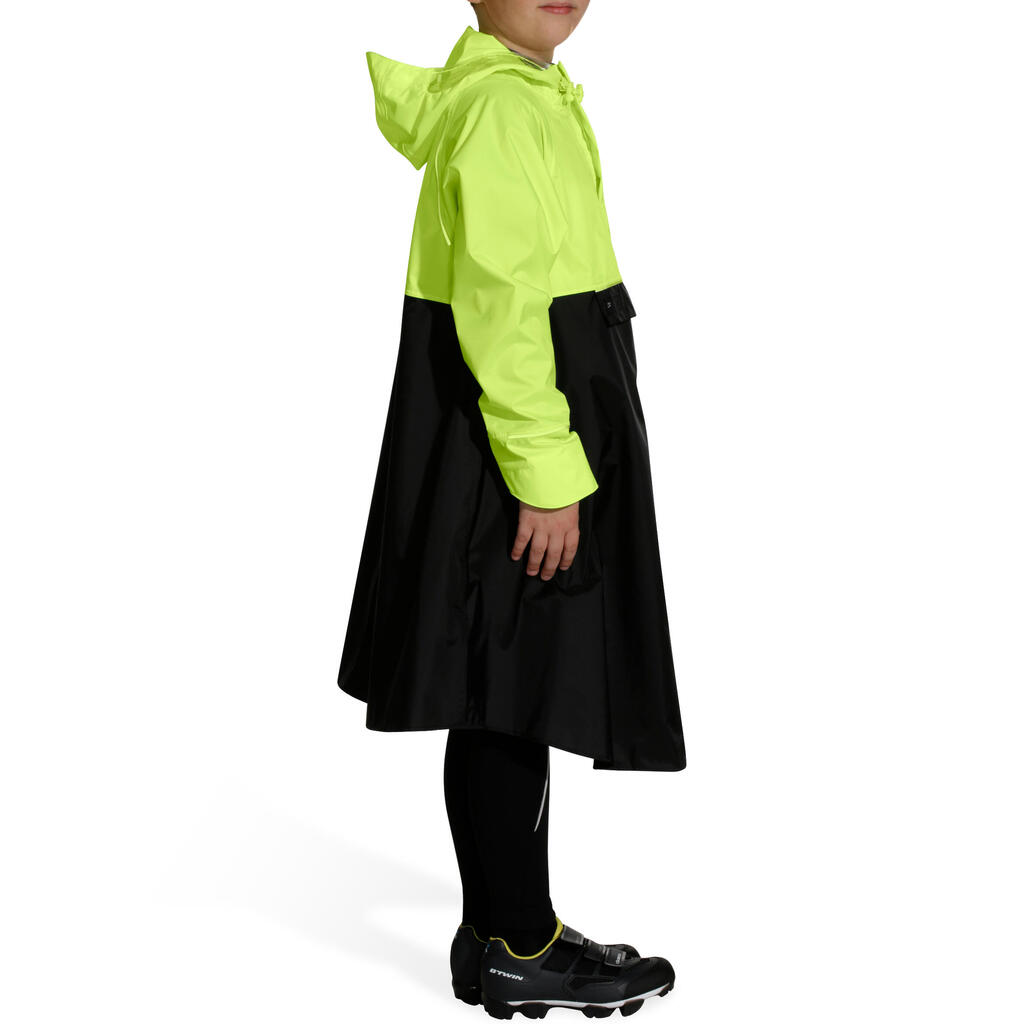 Fahrradregenponcho City 900 Kinder schwarz/neongelb