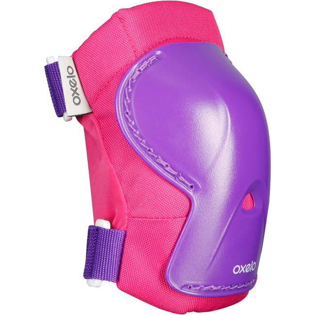 Kids' Set of Inline Skate Protectors Play Pink