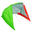 PARUV Windstop beach umbrella - red green