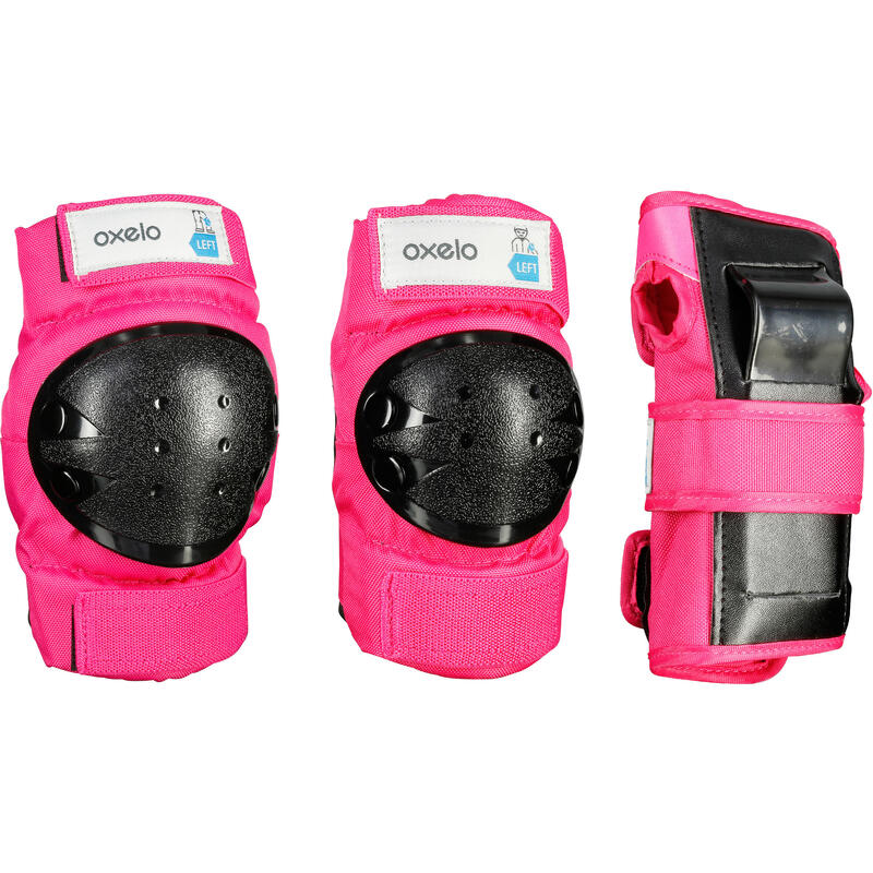 Set 3x2 protections roller skate trottinette enfant BASIC rose - Decathlon  Cote d'Ivoire