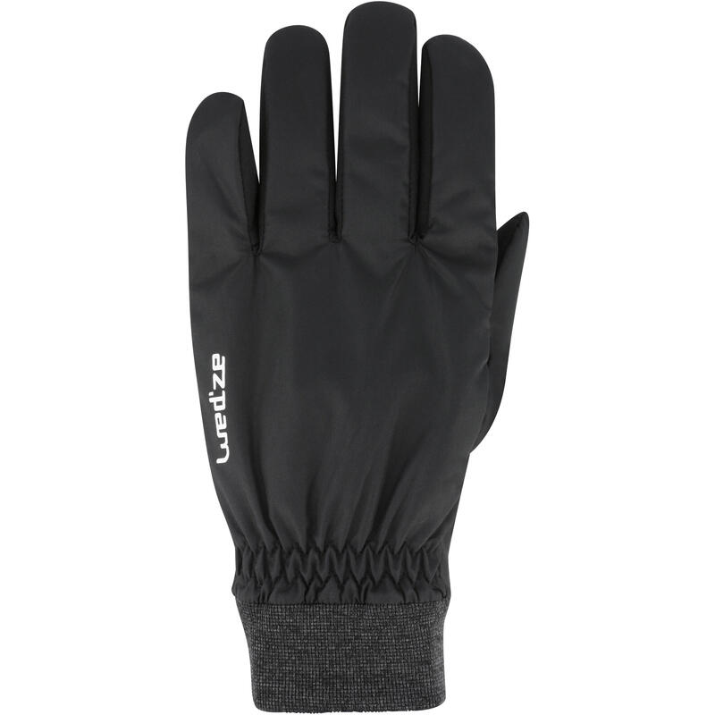 WARM FIT ADULT DOWNHILL SKIING GLOVES - BLACK