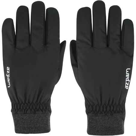 ADULT DOWNHILL SKIING GLOVES WARM FIT - BLACK