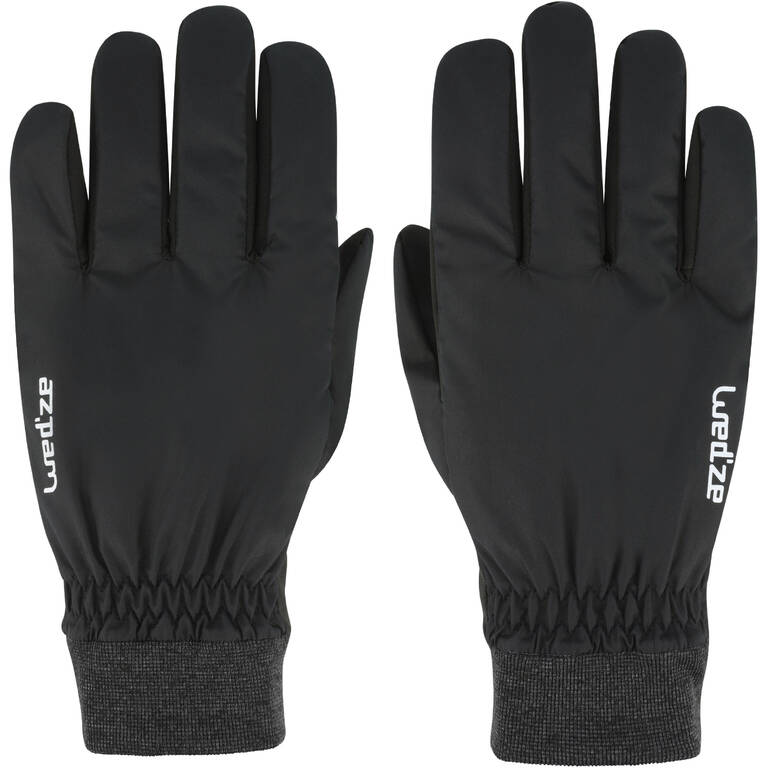 Warm Fit Adult Downhill Skiing Gloves Black Decathlon