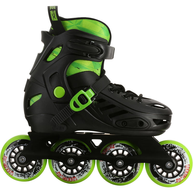 Junior Freeride Inline Skates Khaan Black/Green Decathlon
