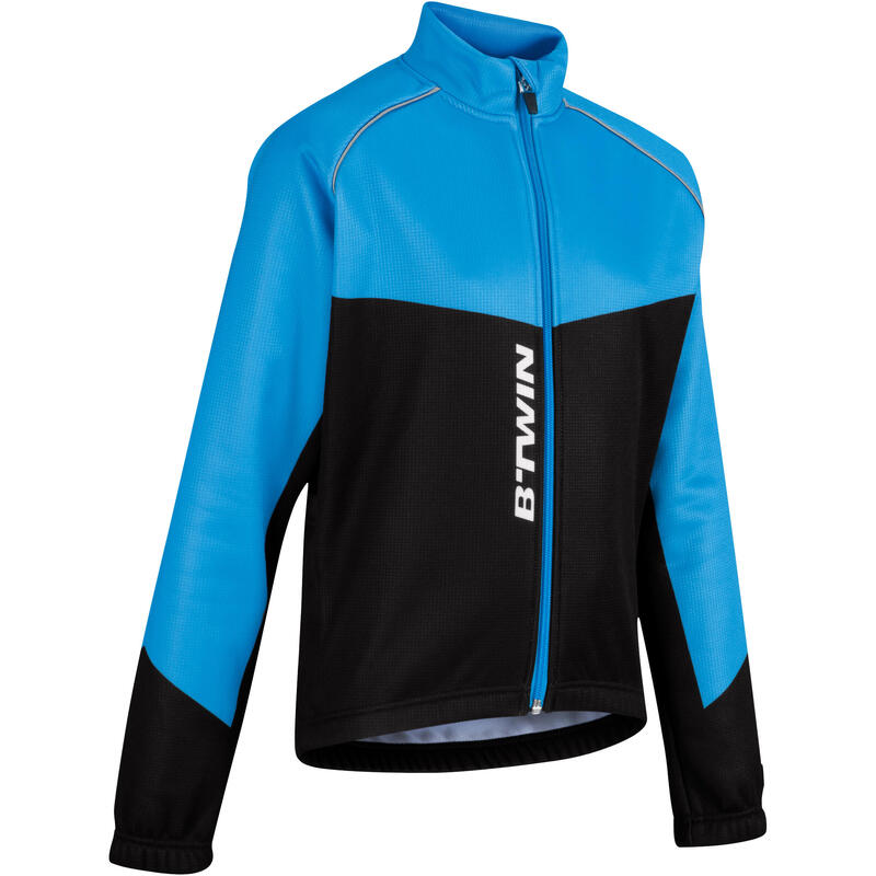 VESTE VÉLO 500 ENFANT NOIR BLEU VESTE VÉLO 500 ENFANT NOIR BLEU