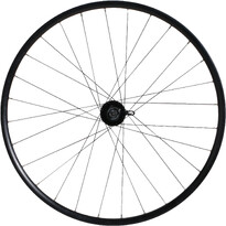Колесо для гибридного велосипеда заднее 27.5 дюймов с двойным ободом и дисковым тормозом с кассетой черное QR Rockrider