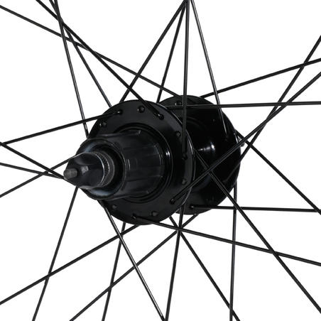 Заднє колесо для MTB з подвійним ободом 27,5" для дискових гальм/касети - Чорне