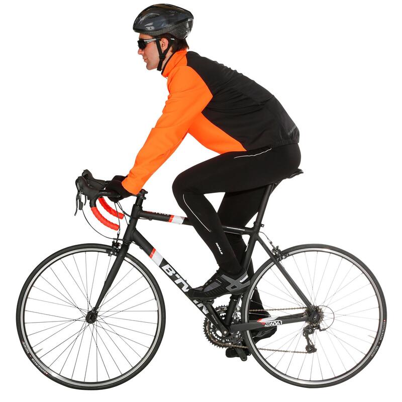 CUISSARD LONG SANS BRETELLES HIVER VELO ROUTE HOMME CYCLOTOURISME 100 NOIR