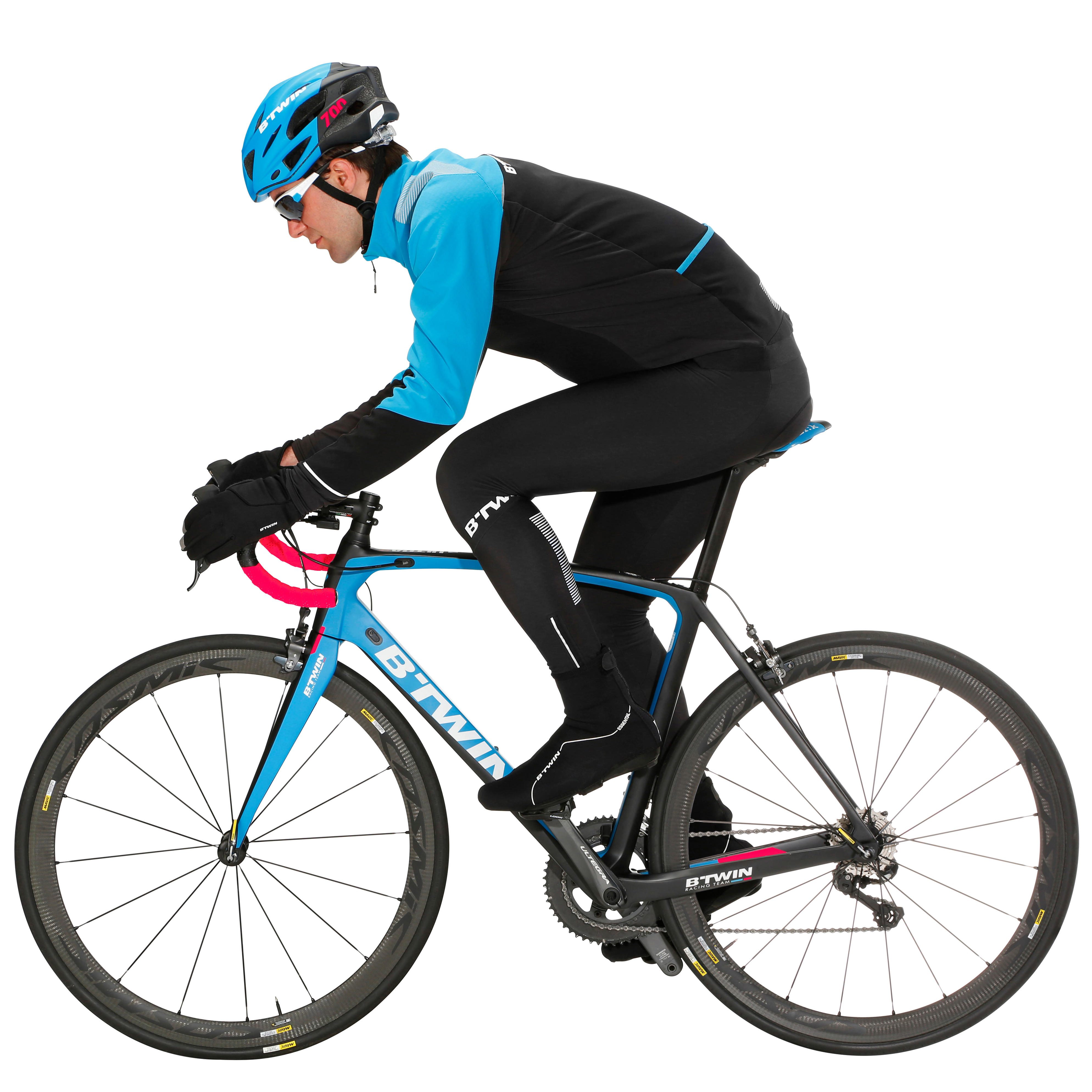 500 Cold Weather Long Cyclotourism Bib Tights Black Decathlon