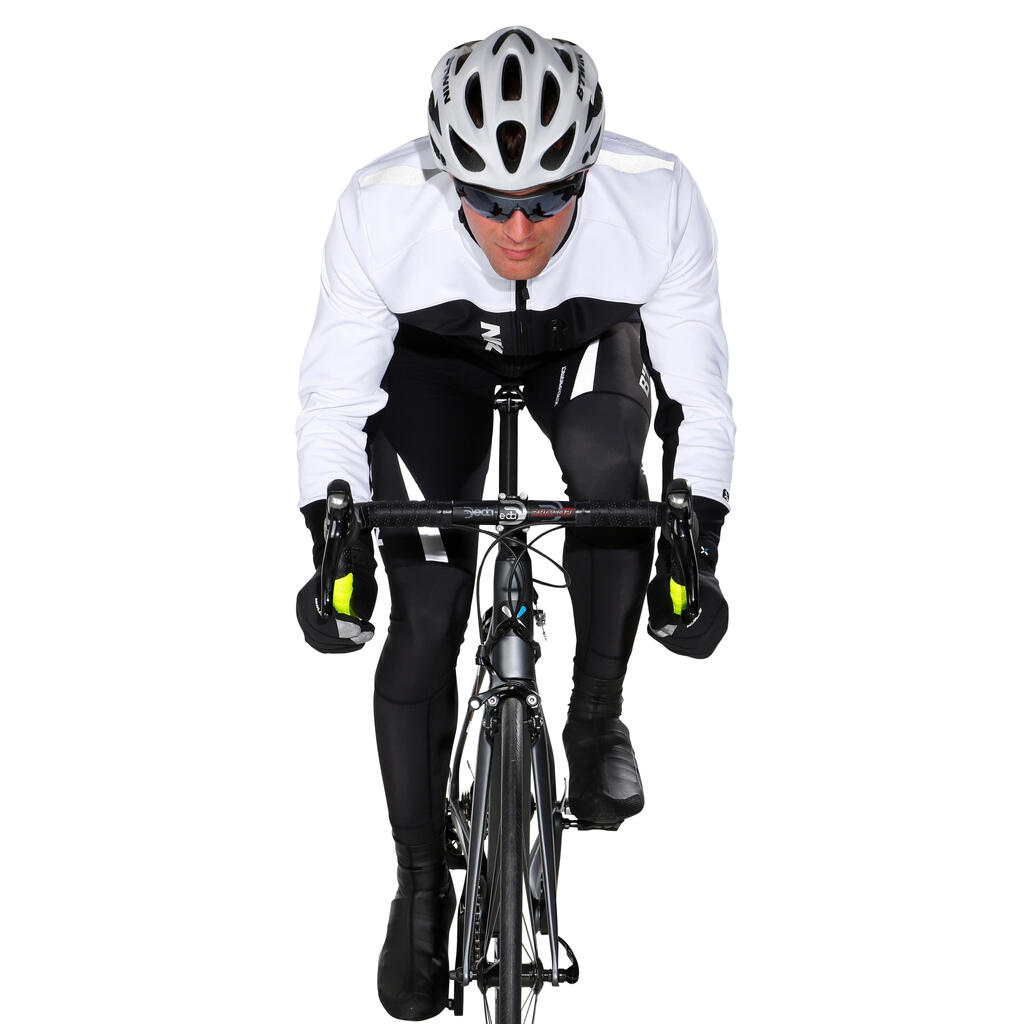 Pánska cyklistická bunda 900 čierno-biela
