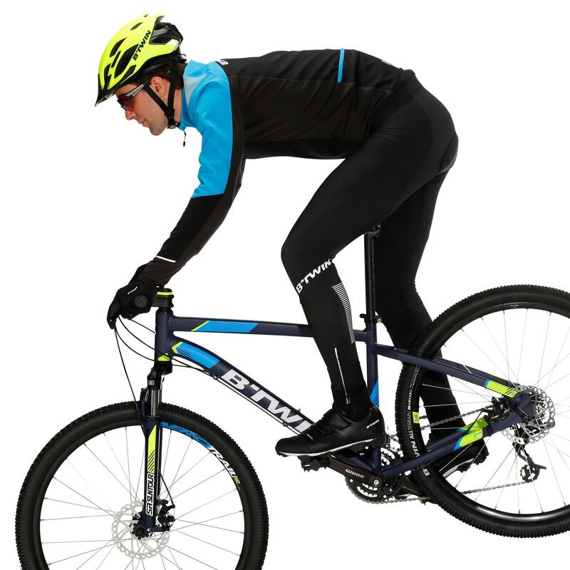 CUISSARD LONG VELO ROUTE AVEC BRETELLES HOMME TEMPS FROID 500 NOIR