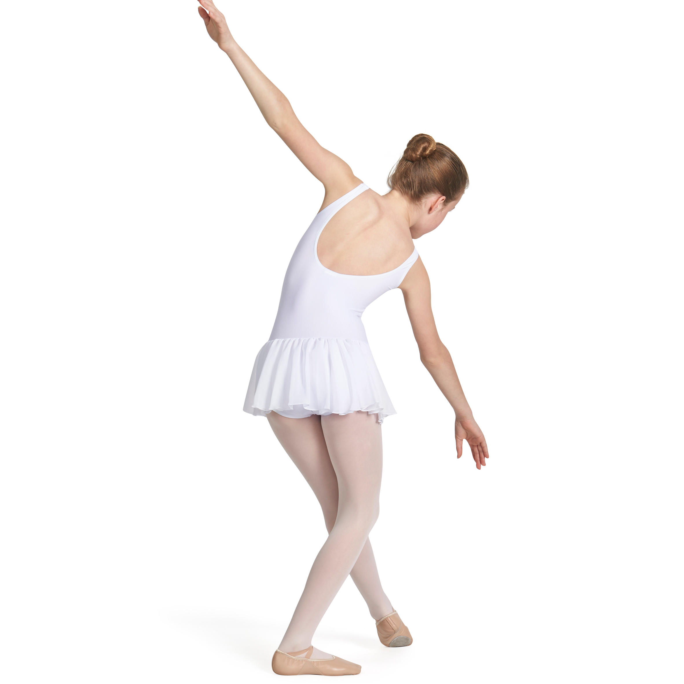 Delia Girls' Ballet Leotard with Integrated Skirt - White DOMYOS ...