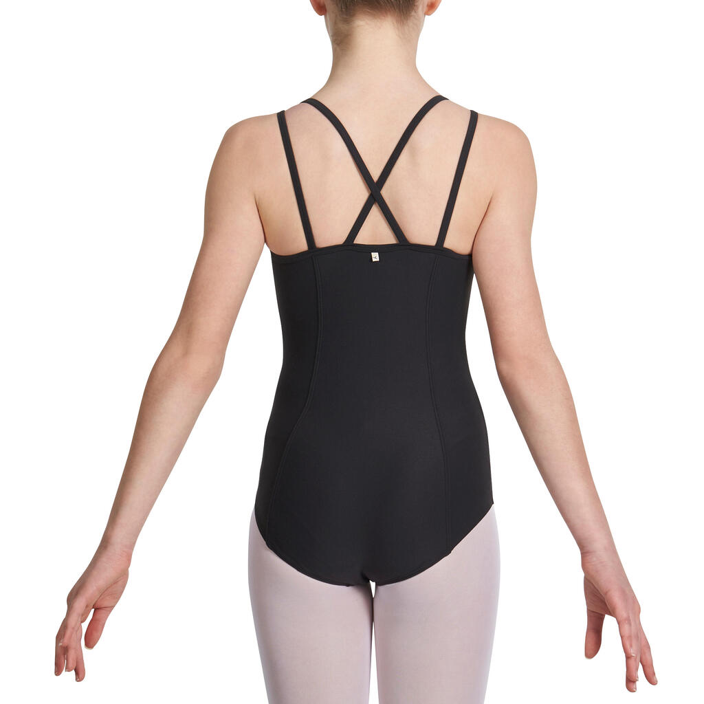 Dievčenský baletný trikot Sylvia s úzkymi ramienkami korálový