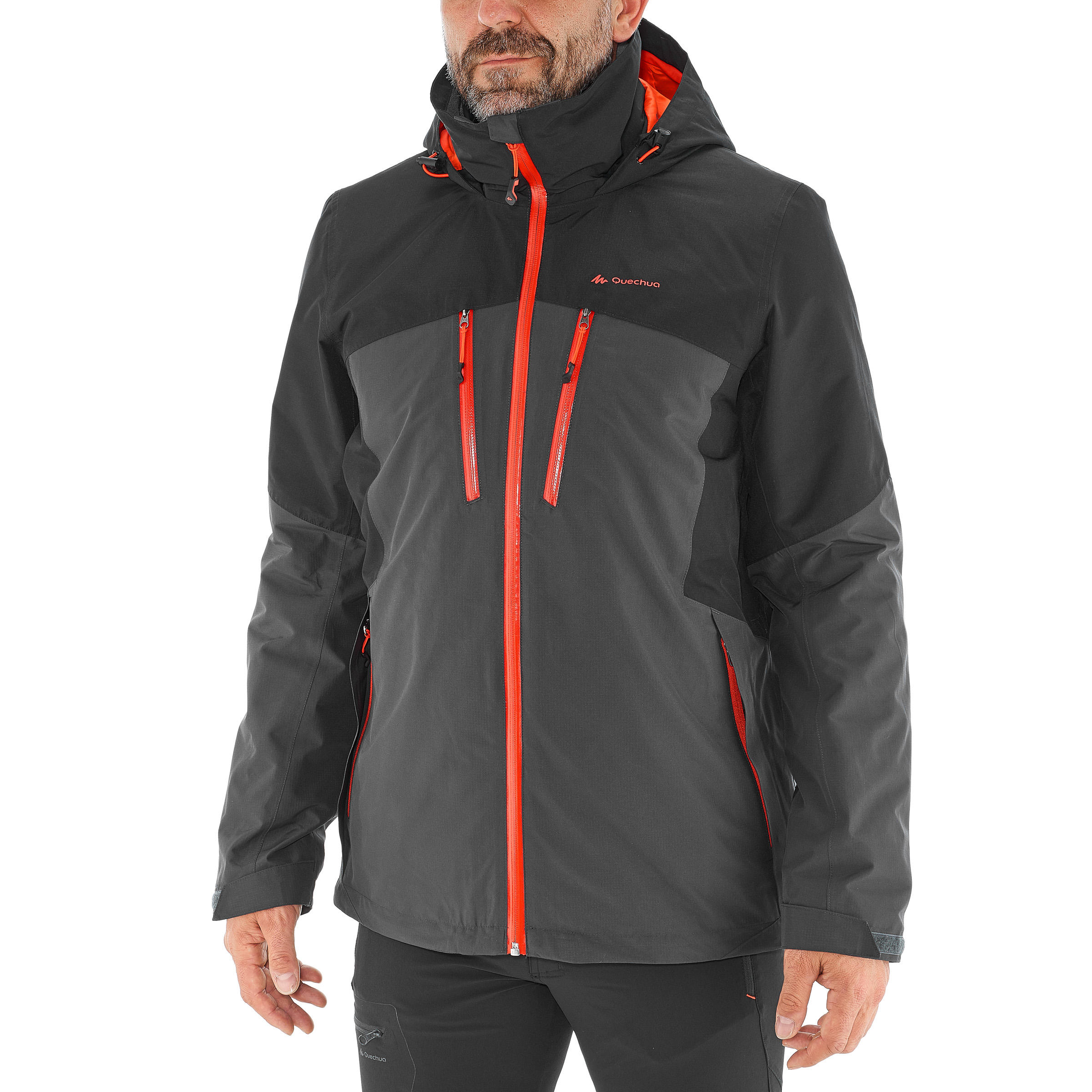 Trekking 3in1 Padded Jacket Rainwarm 500 Black