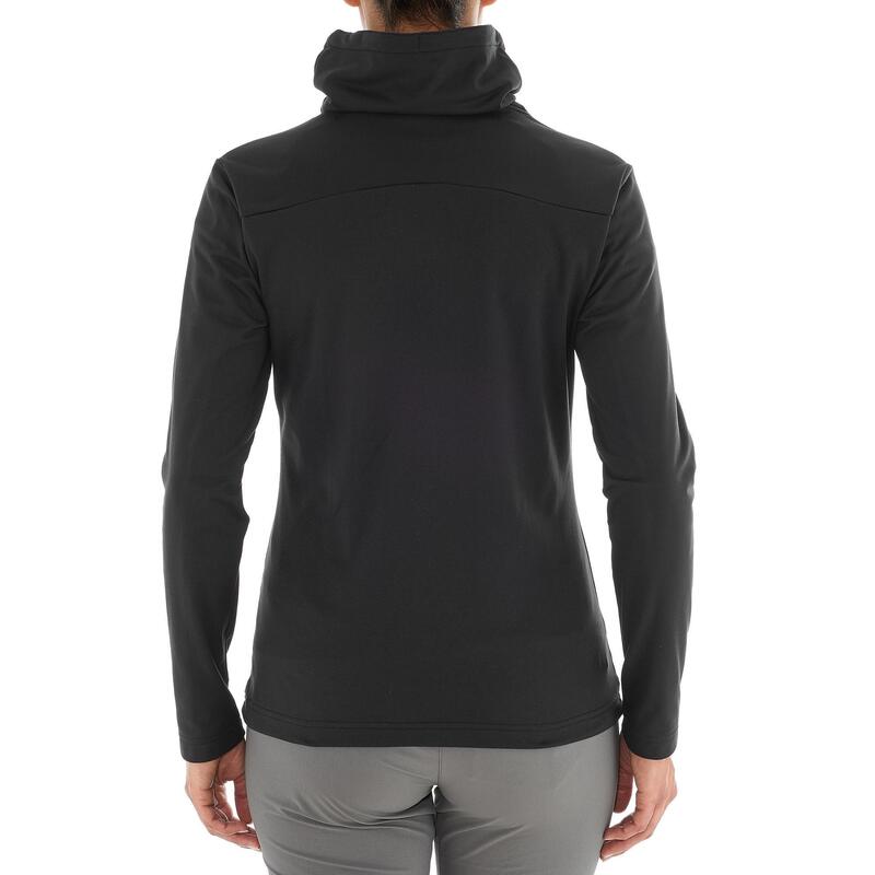 Kadın Uzun Kollu Outdoor Tişört - Siyah - SH100 Warm