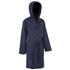 Kids' Lightweight Cotton Pool Bathrobe with Hood, Pocket & Belt - Navy Blue