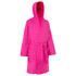 Kids' Lightweight Cotton Pool Bathrobe with Hood, Pockets and Belt - Pink
