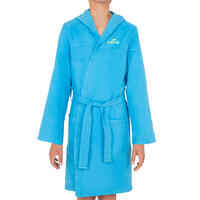 Kids' Microfibre Bathrobe with Hood, Pockets and Belt - Light Blue