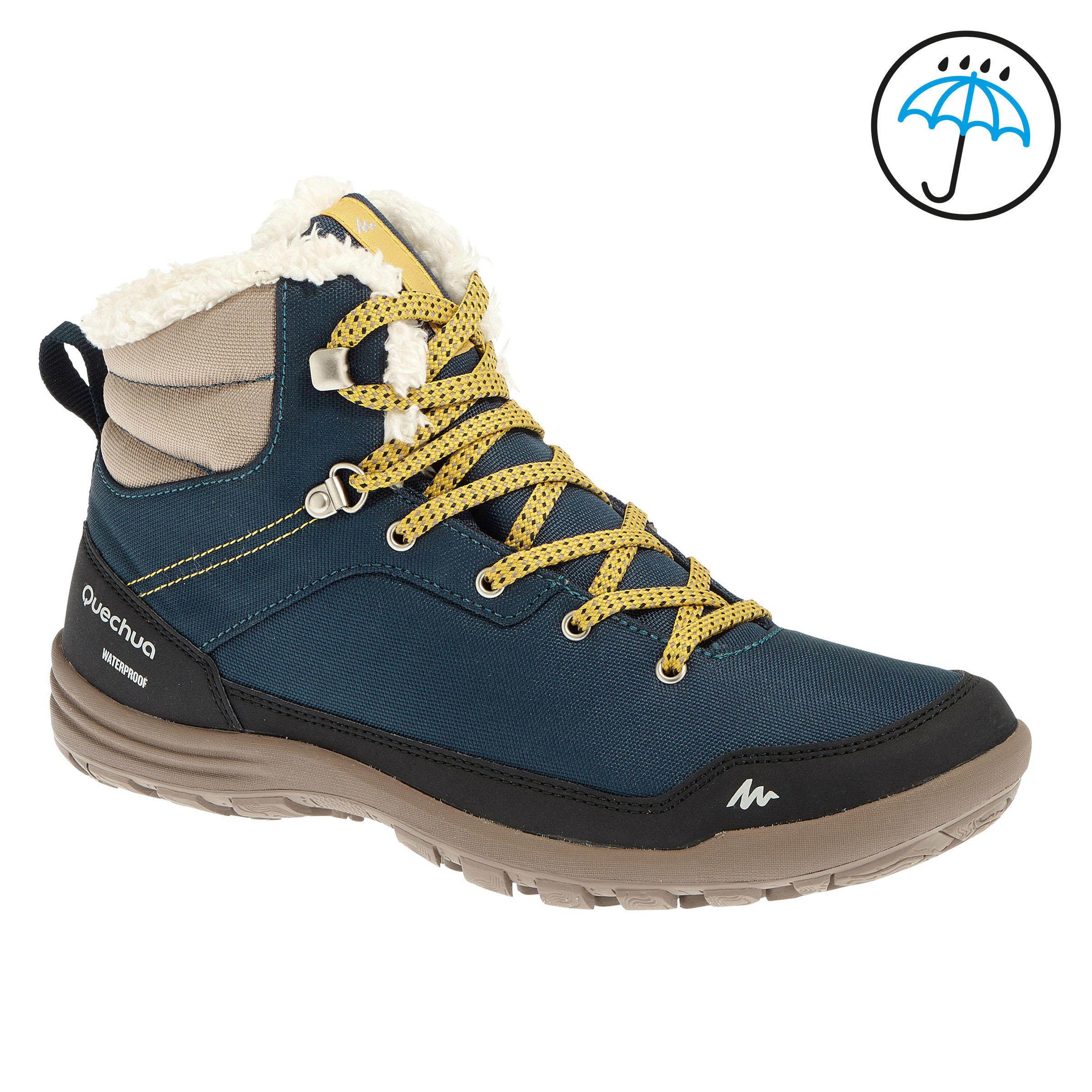 QUECHUA Arpenaz 100 Mid Warm Women'S Waterproof Hiking Boots - Blue