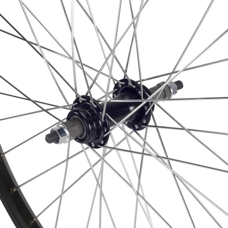 BTWIN Achterwiel voor 24" enkelwandig met freewheel moeren zwart |