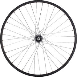 Kids Wheel 24" Rear Single Wall Rim Freewheel with Locknut - Black