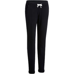 Pantalon 500 slim Gym Stretching femme noir