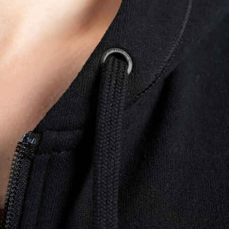 520 Women's Pilates & Gentle Gym Hooded Jacket - Black