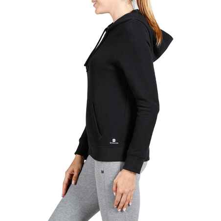 520 Women's Pilates & Gentle Gym Hooded Jacket - Black