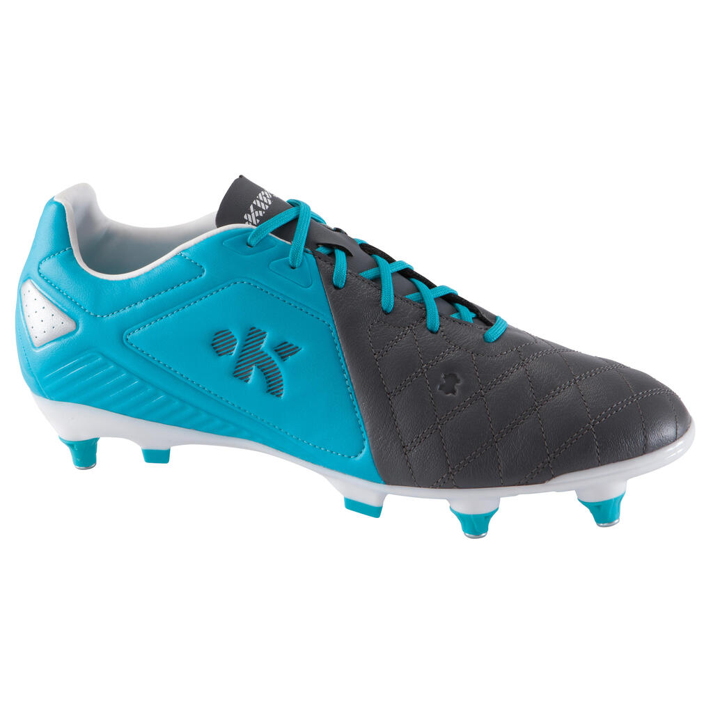 Rugbyschuhe Agility 700 Pro SG weicher Boden Erwachsene grau/blau/weiß