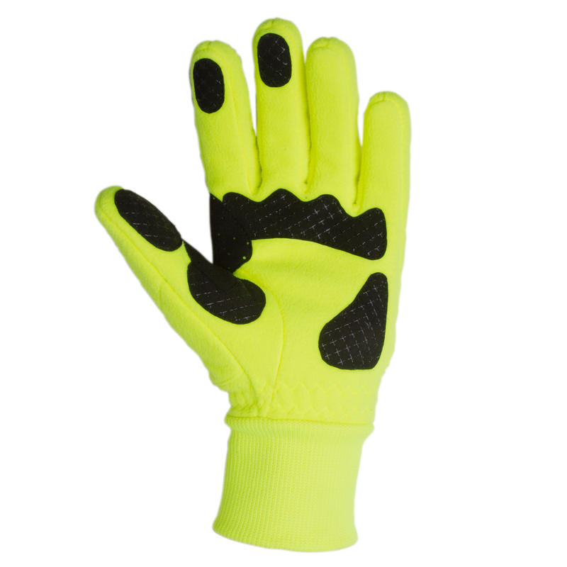 GANTS VÉLO 100 HIVER POLAIRE JAUNE FLUO GANTS VÉLO 100 HIVER POLAIRE JAUNE FLUO