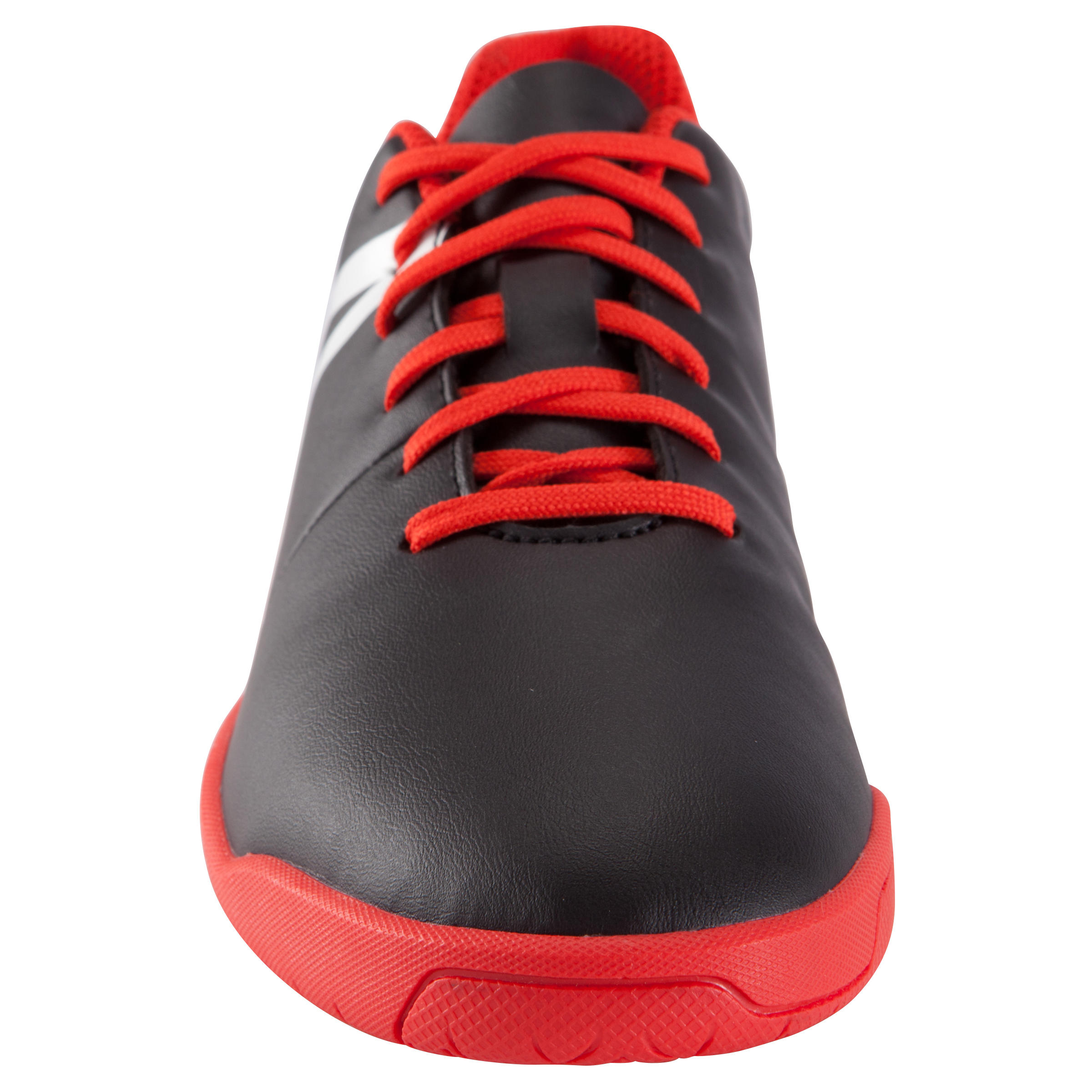 First 100 Kids Futsal Trainers - Black White Red 4/13