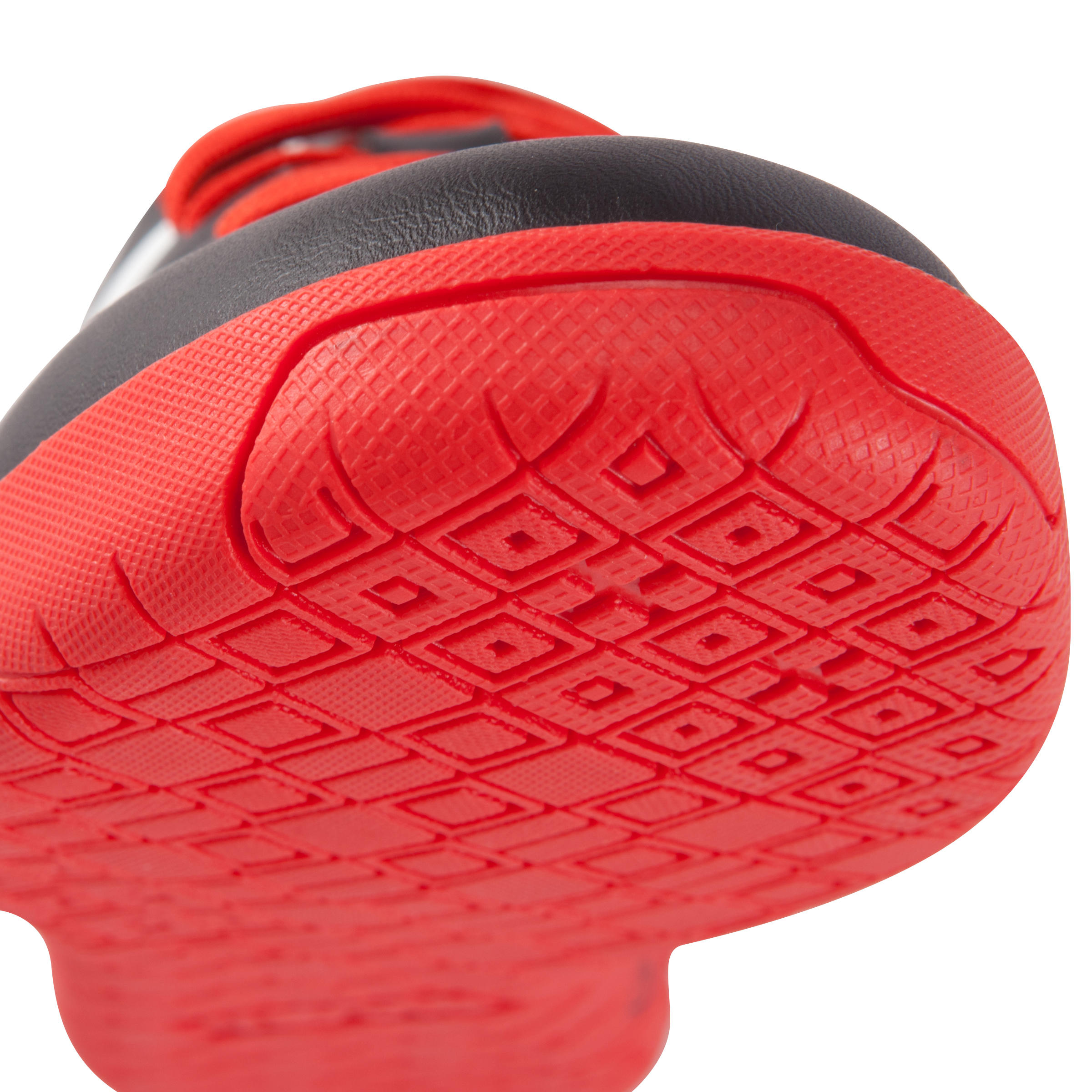 First 100 Kids Futsal Trainers - Black White Red 8/13
