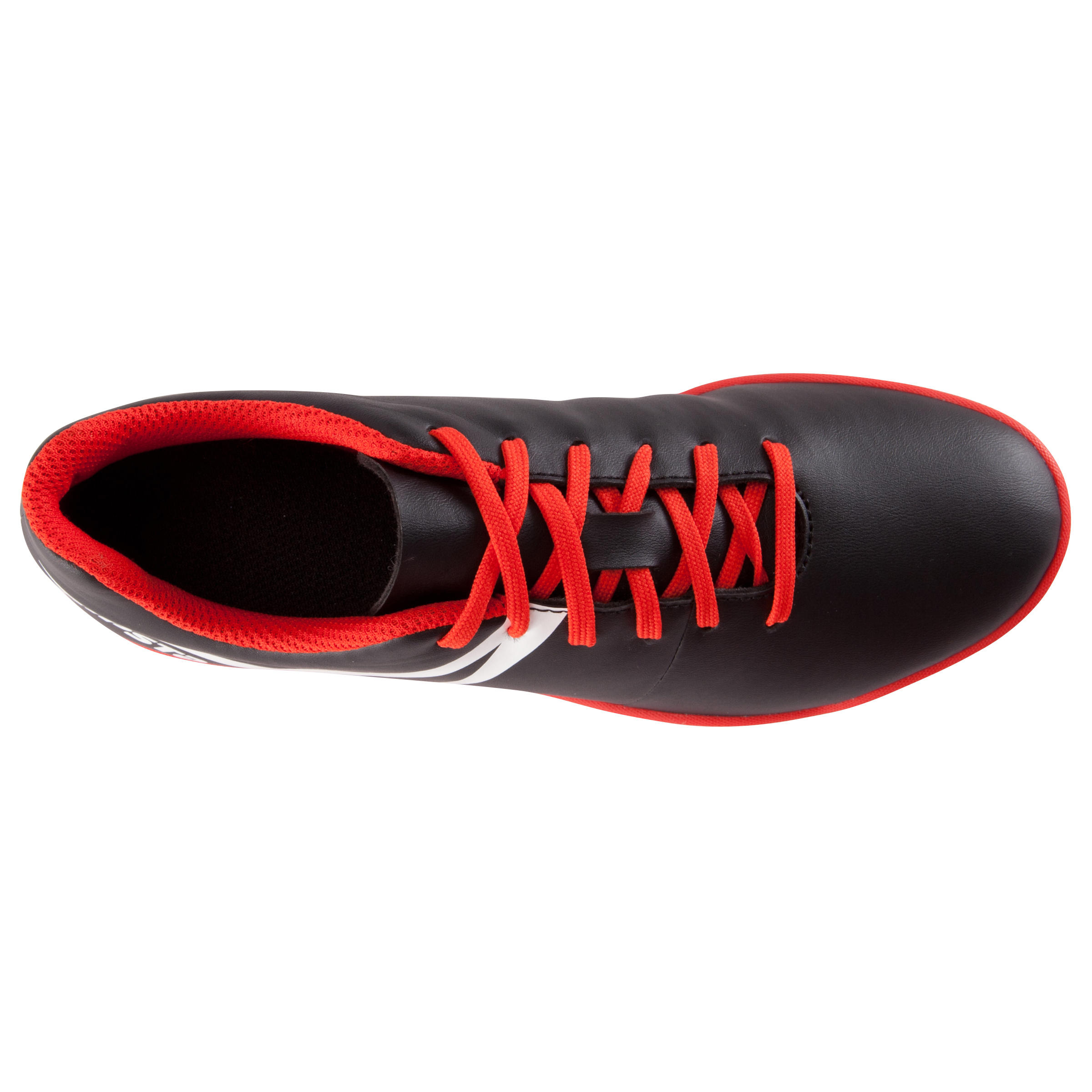 First 100 Kids Futsal Trainers - Black White Red 6/13