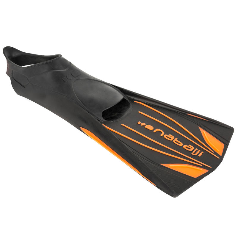PALMES LONGUES RIGIDES NATATION TOPFINS NOIR ORANGE PALMES LONGUES RIGIDES NATATION TOPFINS NOIR ORANGE