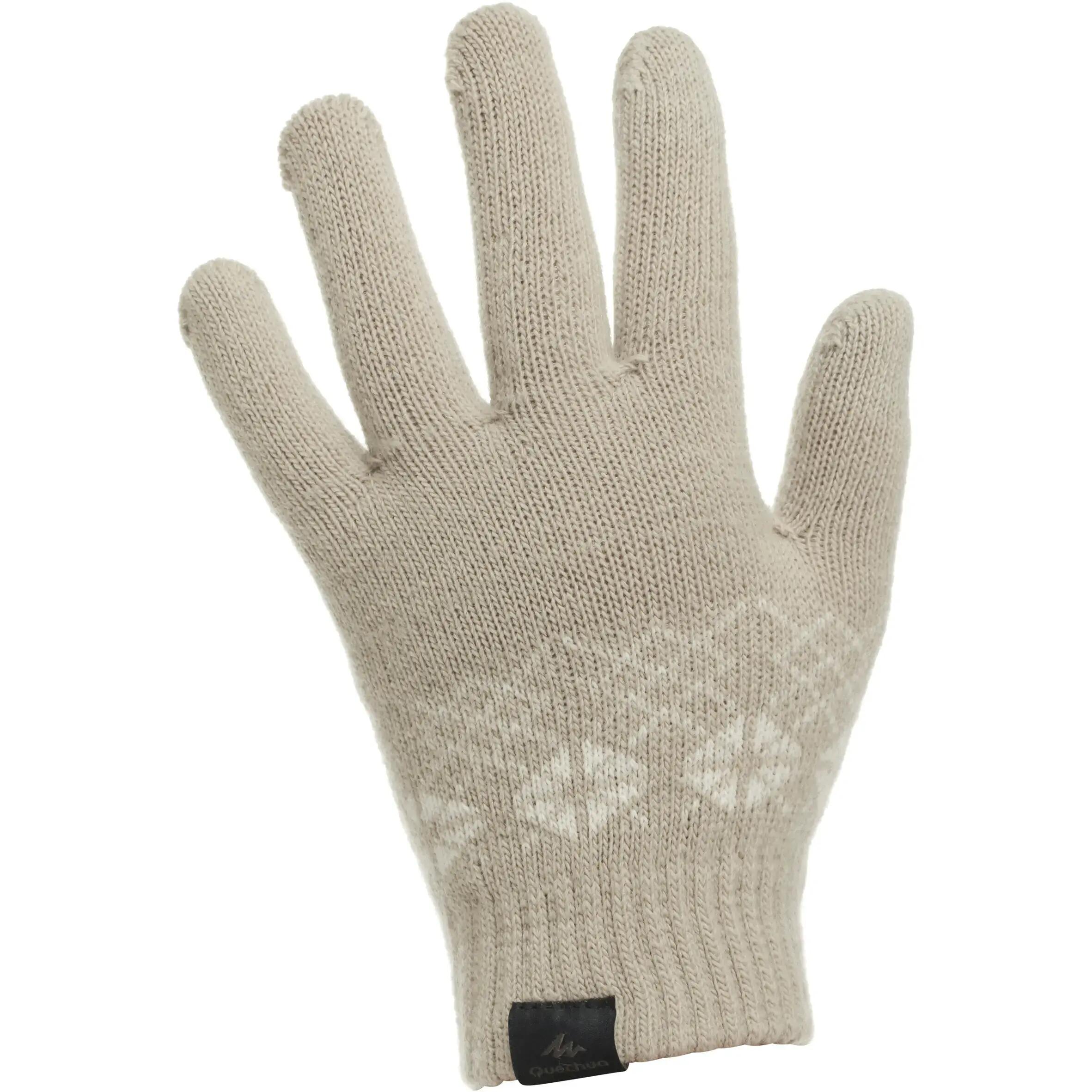 Arpenaz 50 touchscreen children's hiking gloves in beige 1/8