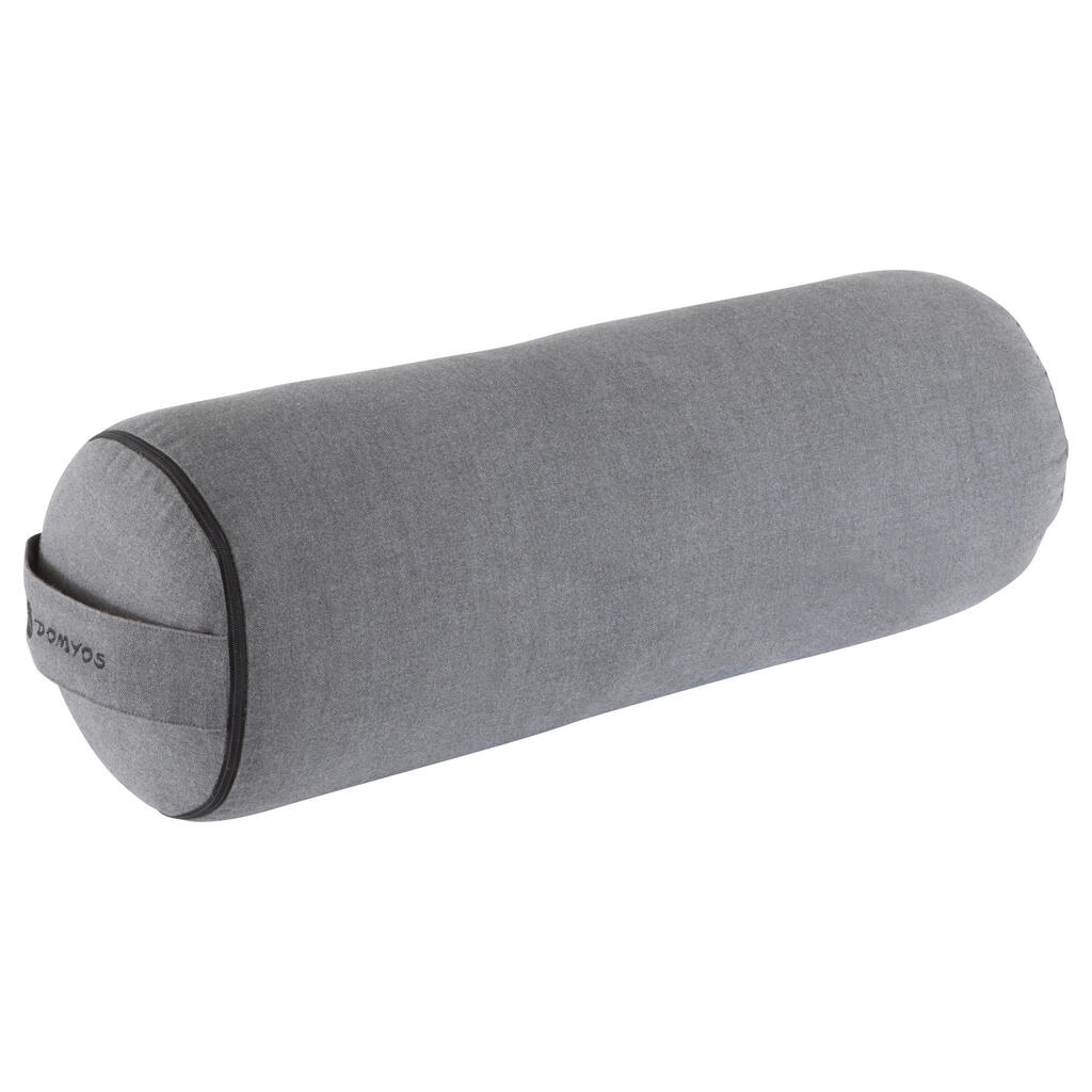 Organic cotton yoga bolster cushion - mottled grey