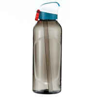 زجاجة مياه 900 مصنوعة من البلاستيك- للتنزه 0.8 لتر ذات غطاء بشفاطة - لون أسود