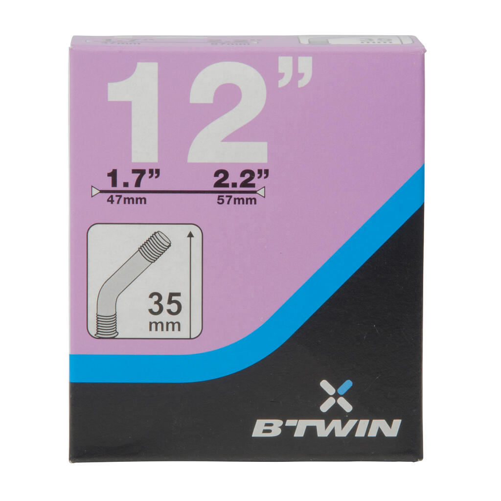Neumático bicicleta rin 12" válvula schrader 35 mm - negro