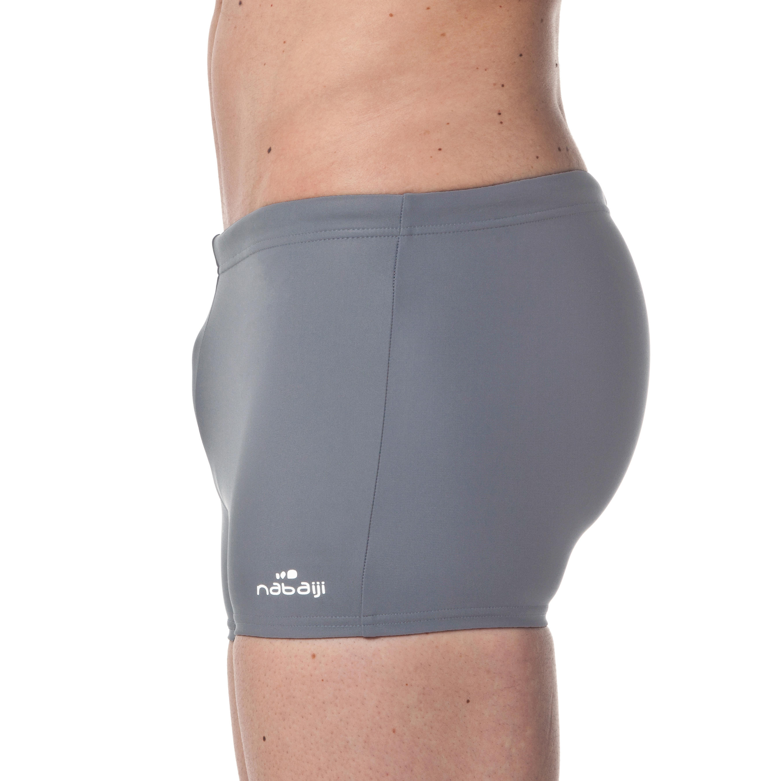 MEN S SWIMMING BOXERS SHORTS 100 BASIC GREY