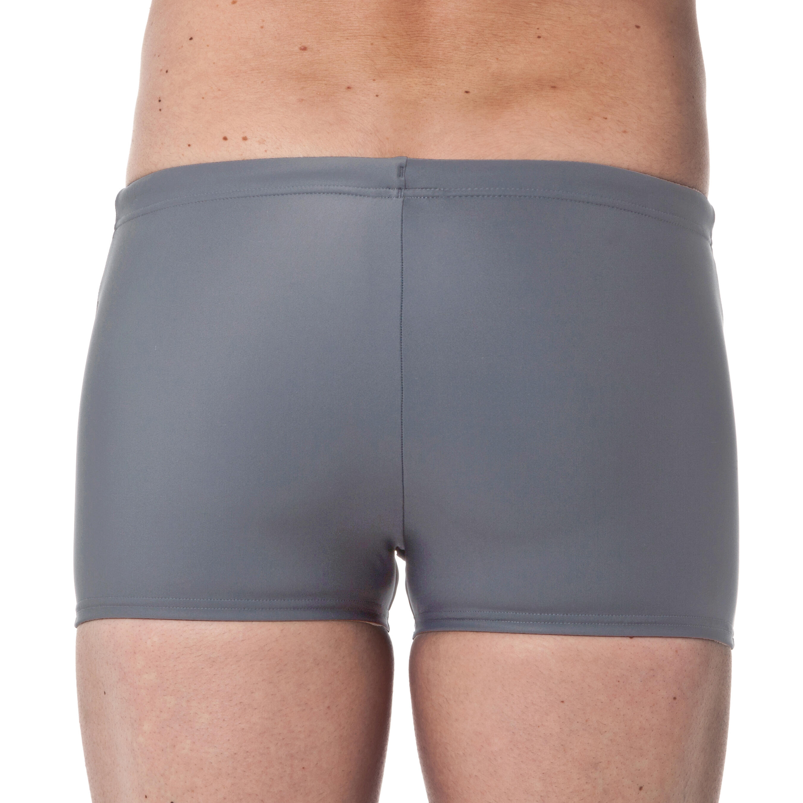 100 MEN'S BOXER SWIMMING SHORTS - BASIC GREY - NABAIJI