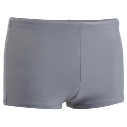 100 MEN'S BOXER SWIMMING SHORTS - BASIC GREY