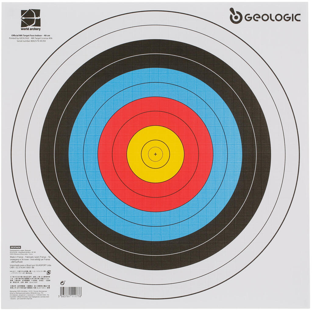 5 BLASONS TIR A L'ARC 40X40 cm