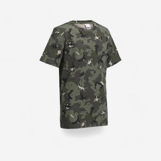 T-shirt manches courtes chasse coton Junior -100 camouflage island