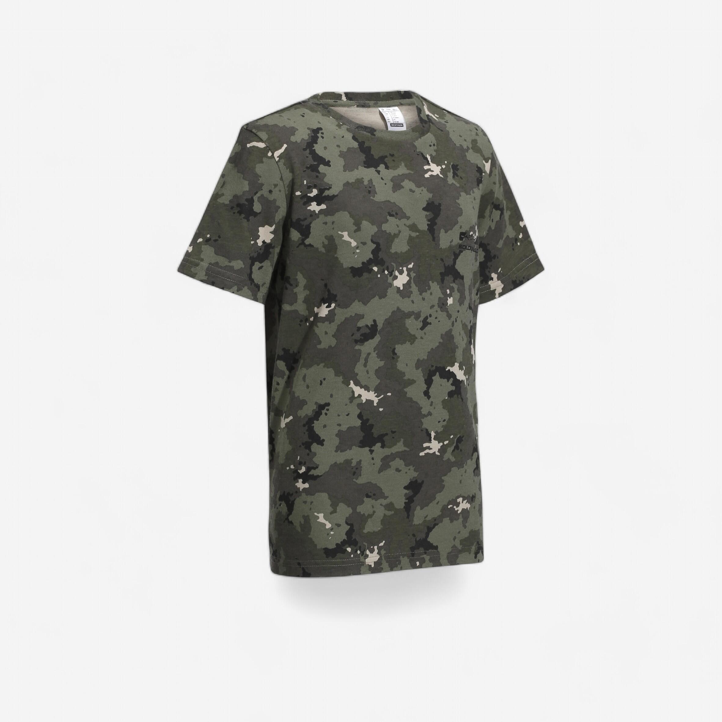 T-shirt caccia bambino 100 motivo mimetico ISLAND SOLOGNAC | DECATHLON