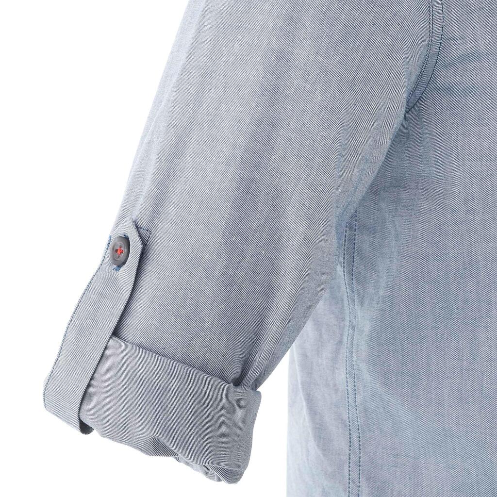 Backpacking-Hemd Travel 100 Warm Herren blau