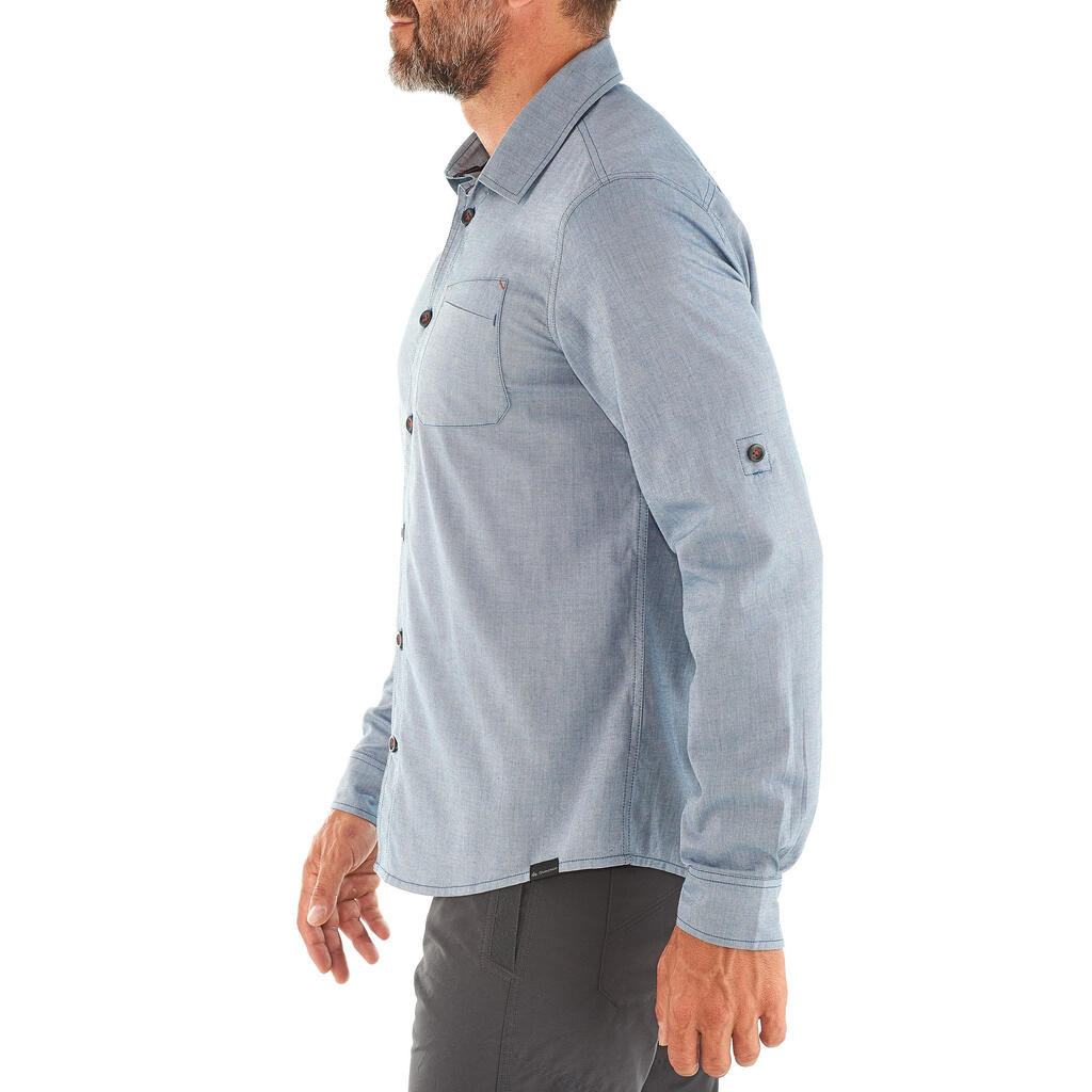 Backpacking-Hemd Travel 100 Warm Herren blau